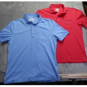 Lot of 2 Johnnie-O Men's 20th Anniversary The Original Polo Shirt Blue Red M